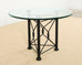 Iron and Glass Round Garden Pedestal Dining Table