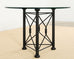 Iron and Glass Round Garden Pedestal Dining Table