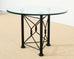 Iron and Glass Round Garden Pedestal Dining Table