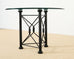 Iron and Glass Round Garden Pedestal Dining Table