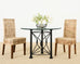 Iron and Glass Round Garden Pedestal Dining Table