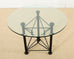 Iron and Glass Round Garden Pedestal Dining Table