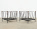 Set of Four Michael Taylor Montecito Chairs with Two Tables