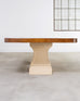 Michael Taylor Neoclassical Stone Pedestal Walnut Dining Table 10 Ft