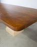 Michael Taylor Neoclassical Stone Pedestal Walnut Dining Table 10 Ft