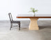 Michael Taylor Neoclassical Stone Pedestal Walnut Dining Table 10 Ft