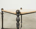 Pair of Michael Taylor Bronzed Montecito Marble Top Tables