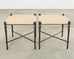 Pair of Michael Taylor Bronzed Montecito Marble Top Tables