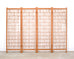 Mid-Century Four-Panel Teak Geometric Screen or Room Divider