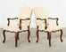 Set Six Minton-Spidell Regence Walnut Dining Chairs