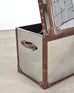 Timothy Oulton Steel and Leather London Steamer Hat Trunk