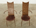 Set of Six Post Modern Textured Steel Dining Armchairs