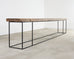 Monumental Reclaimed Wood Plank Top Iron Console 13.5 Ft