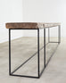 Monumental Reclaimed Wood Plank Top Iron Console 13.5 Ft