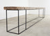 Monumental Reclaimed Wood Plank Top Iron Console 13.5 Ft