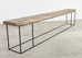 Monumental Reclaimed Wood Plank Top Iron Console 13.5 Ft