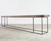 Monumental Reclaimed Wood Plank Top Iron Console 13.5 Ft