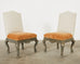 Set of Four Italian Baroque Style Dining Chairs with Mohair