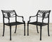 Set of Eight Neoclassical Star and Dolphin Dining Armchairs