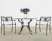 Neoclassical Style Round Aluminum Patio Garden Dining Table