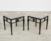 Pair of Neoclassical Style Granite Top Garden Drink Tables