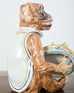 French Ceramic Majolica Sculpture of Monkey Playing Tambourine