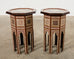 Pair of Moorish Middle Eastern Octagonal Drink Tables Mosaic Inlay