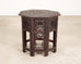 Anglo-Indian Kashmiri Style Carved Wood Octagonal Side Table