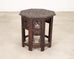 Anglo-Indian Kashmiri Style Carved Wood Octagonal Side Table