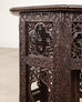 Anglo-Indian Kashmiri Style Carved Wood Octagonal Side Table