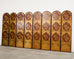 Spanish Colonial Baroque Style Painted Leather Eight Panel Screen