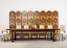 Spanish Colonial Baroque Style Painted Leather Eight Panel Screen