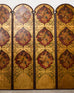 Spanish Colonial Baroque Style Painted Leather Eight Panel Screen