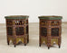 Pair of Moorish Middle Eastern Hexagonal Polychrome Drink Tables