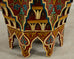 Moorish Middle Eastern Polychrome Star Shaped Drink Table