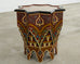 Moorish Middle Eastern Polychrome Star Shaped Drink Table