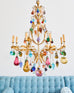 Venetian Murano Glass Fruit Eight Light Chandelier