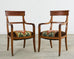 Set of Six English Regency Walnut Dining or Library Armchairs