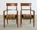 Set of Six English Regency Walnut Dining or Library Armchairs