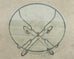 French Bistro Style Round Iron Glass Garden Dining Table