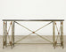 Pair of Maison Jansen Style Neoclassical Iron Granite Consoles