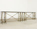 Pair of Maison Jansen Style Neoclassical Iron Granite Consoles