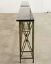 Pair of Maison Jansen Style Neoclassical Iron Granite Consoles