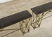 Pair of Maison Jansen Style Neoclassical Iron Granite Consoles