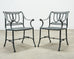 Set of Four Brown Jordan-Style Neoclassical Garden Armchairs