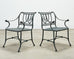 Set of Four Brown Jordan-Style Neoclassical Garden Armchairs