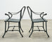 Set of Four Brown Jordan-Style Neoclassical Garden Armchairs