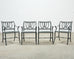 Set of Four Brown Jordan-Style Neoclassical Garden Armchairs