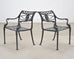 Kenneth Lynch Style Star and Dolphin Garden Table and Six Chairs