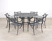 Kenneth Lynch Style Star and Dolphin Garden Table and Six Chairs